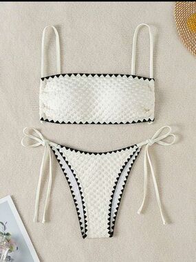 NWOT SHEIN White Textured Bikini Size 0XL